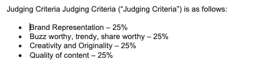 Sample Judging Criteria