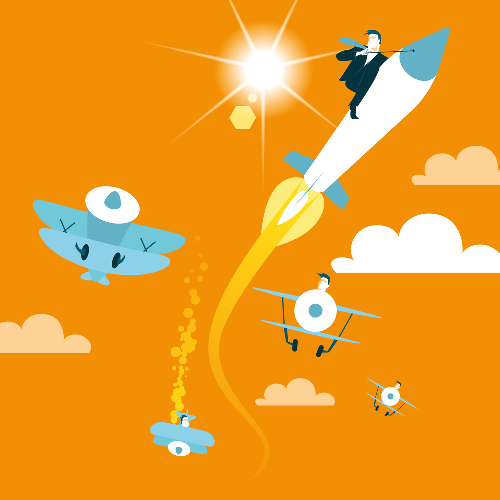 rocket, planes, blast off