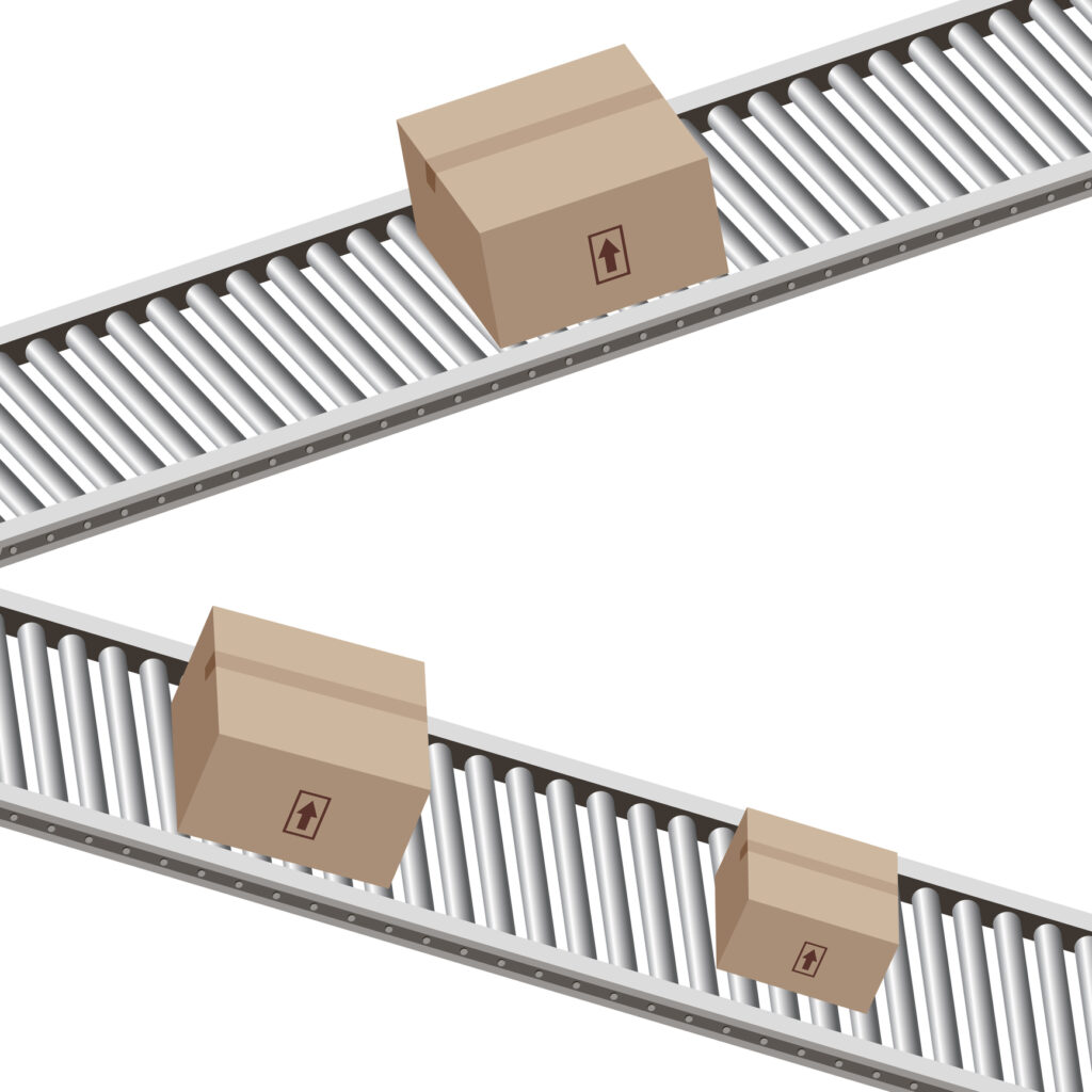 cases conveyor belt distribution distributor